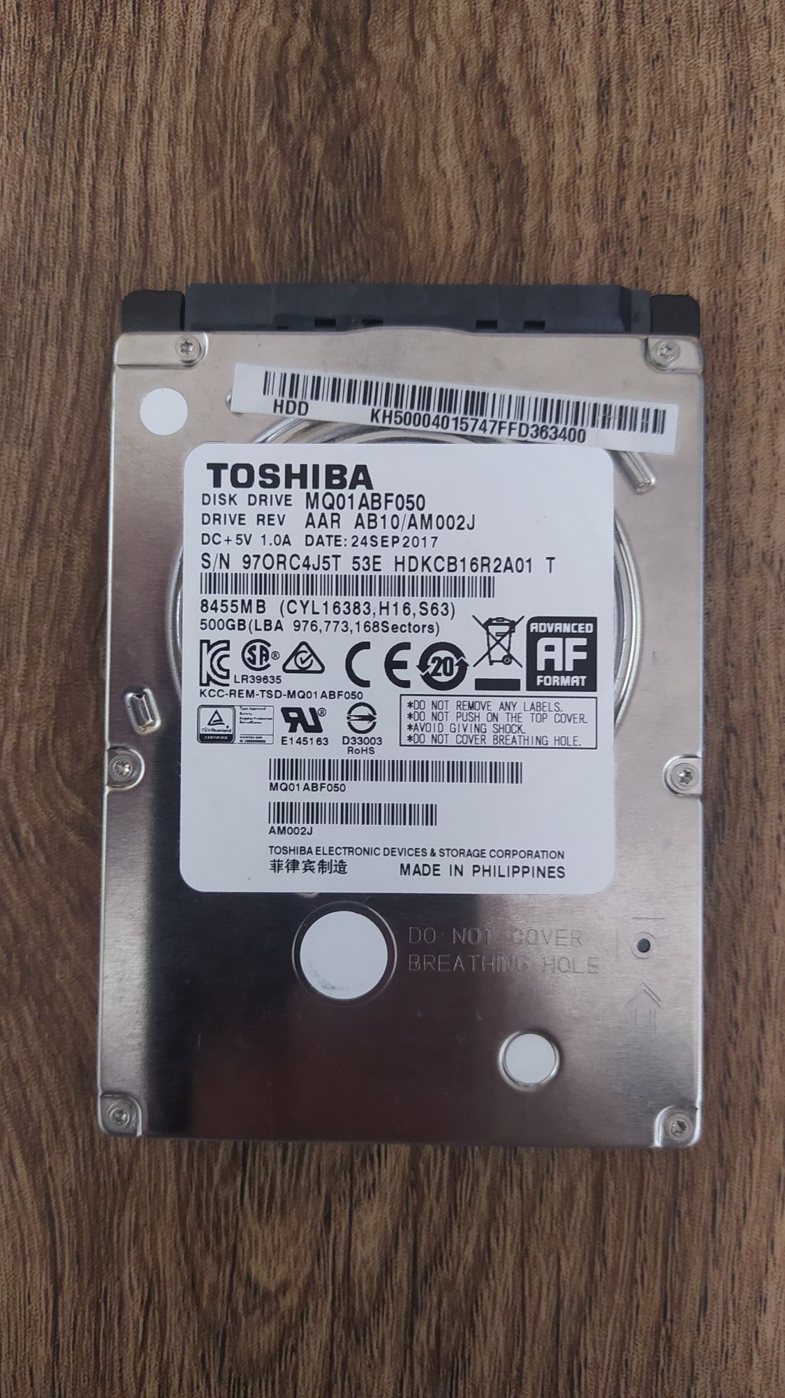 Жесткий диск Toshiba 500GB 5400rpm 8MB MQ01ABF050 2.5" SATAIII