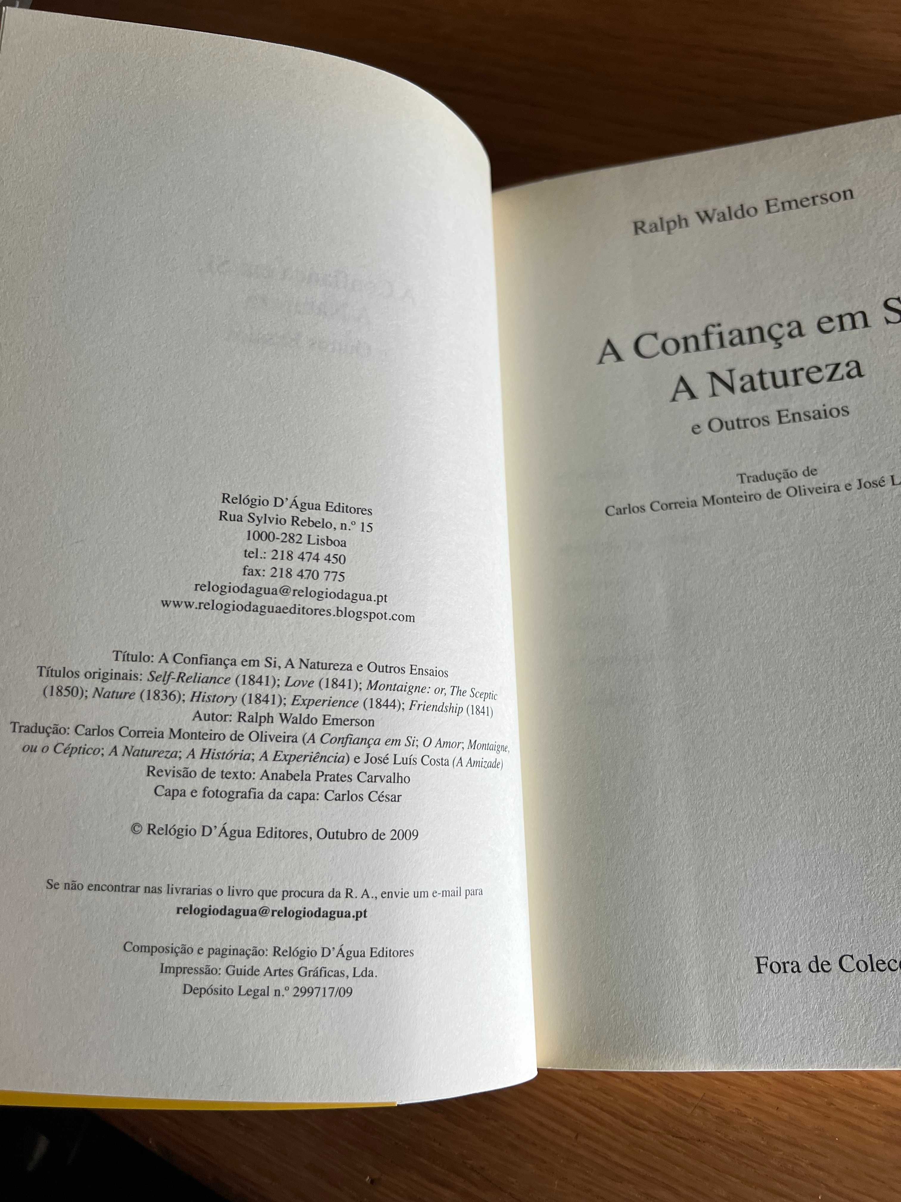 A Confiança em Si, A Natureza e outros ensaios     RALPH WALDO EMERSON
