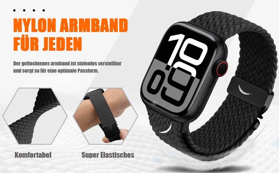 Pleciony pasek Apple Watch Ultra/2 elastyczny nylonowy 10 iWatch