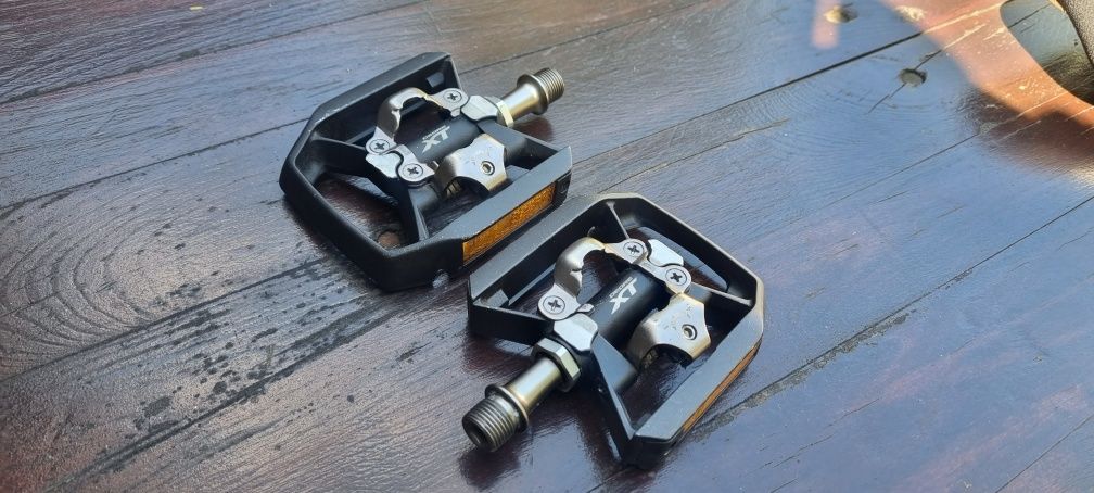 Pedały rowerowe Shimano XT PD-T8000 SPD dwustronne.Stan BDB