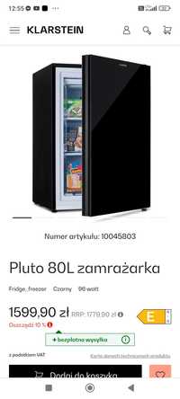 Zamrażarka Klarstein Pluto 80 L