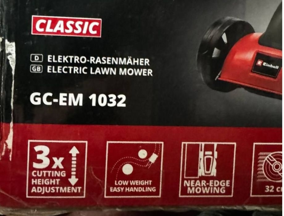 Газонокосарка електрична Нова Einhell GC-EM 1032 з кошиком