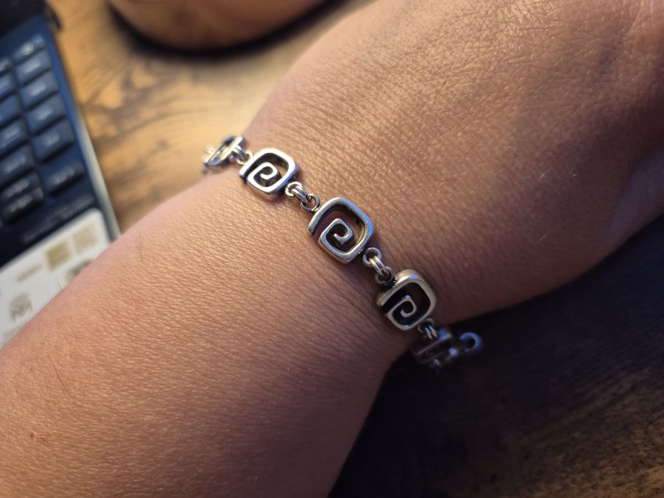 Bransoletka srebro wzór grecki