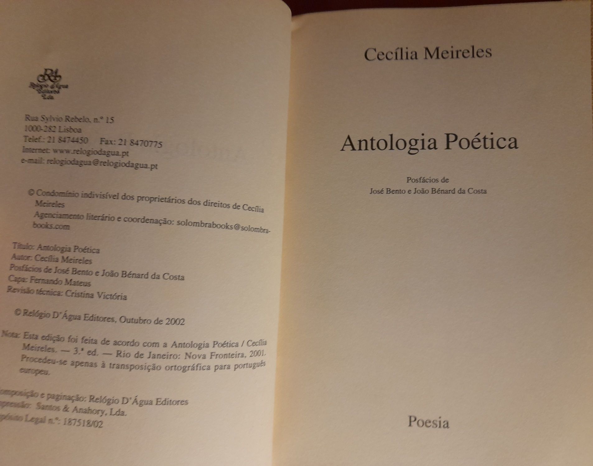 "Antologia Poética" Cecília Meireles