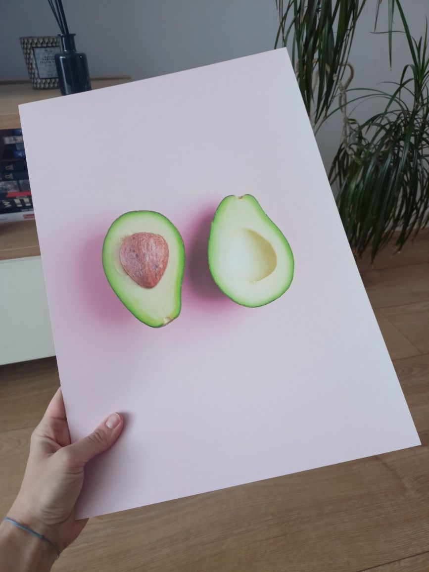 Nowy! Plakat minimalistyczny A3 awokado różowy