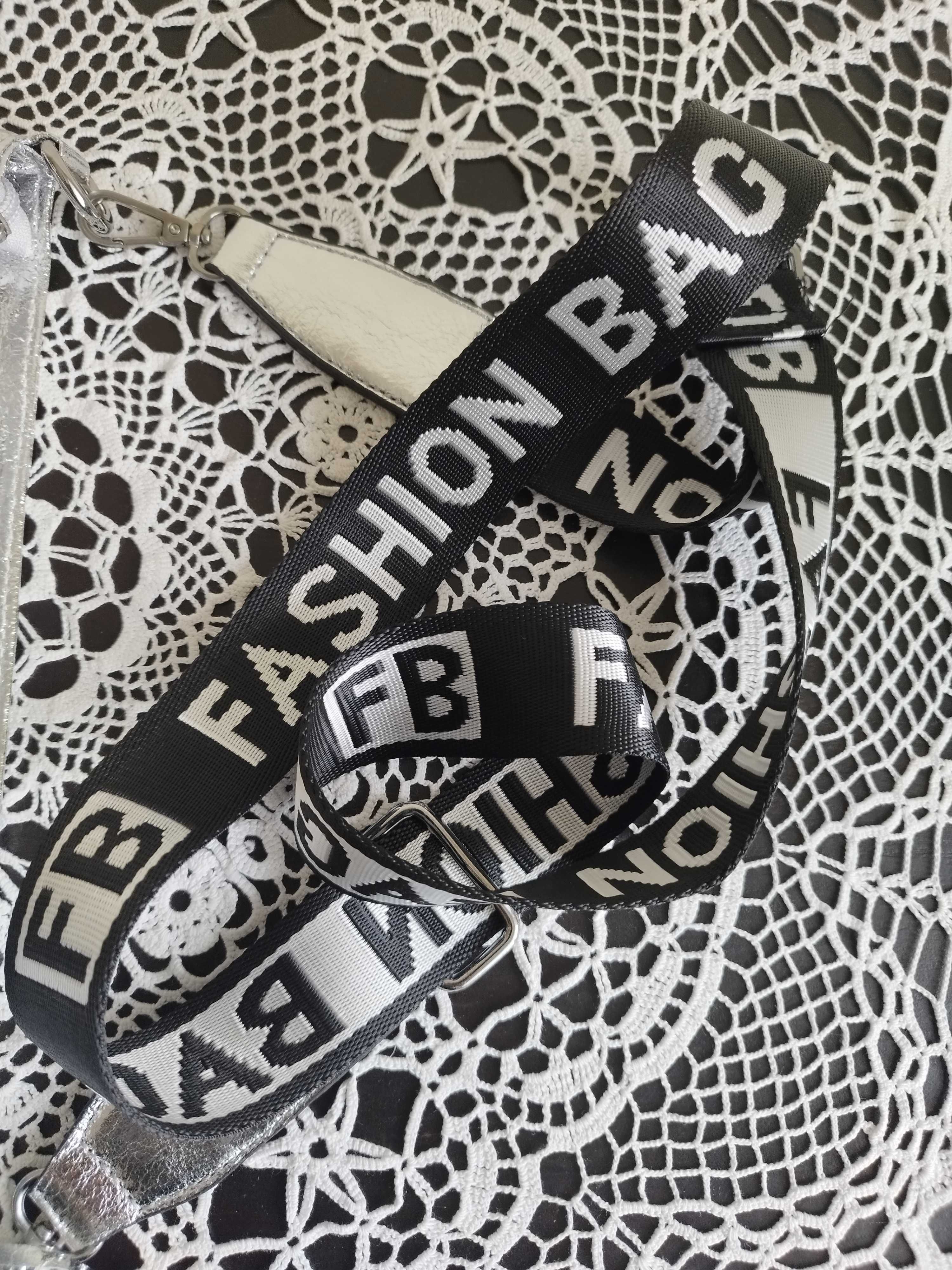 %_Fashion Couture_torebka / listonoszka_BOHO_frędzle - srebrna