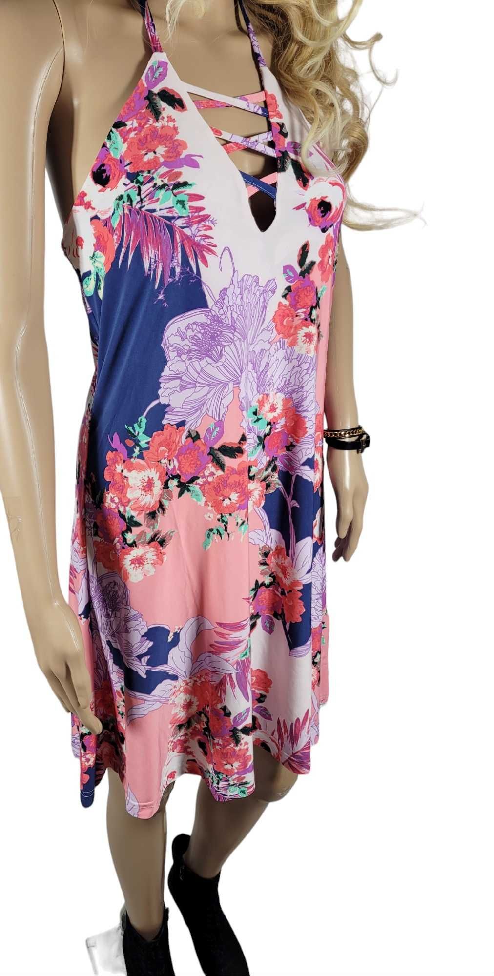 Nowa sukienka na lato wzór w kwiaty 36,S/38,M BonPrix Bodyflirt