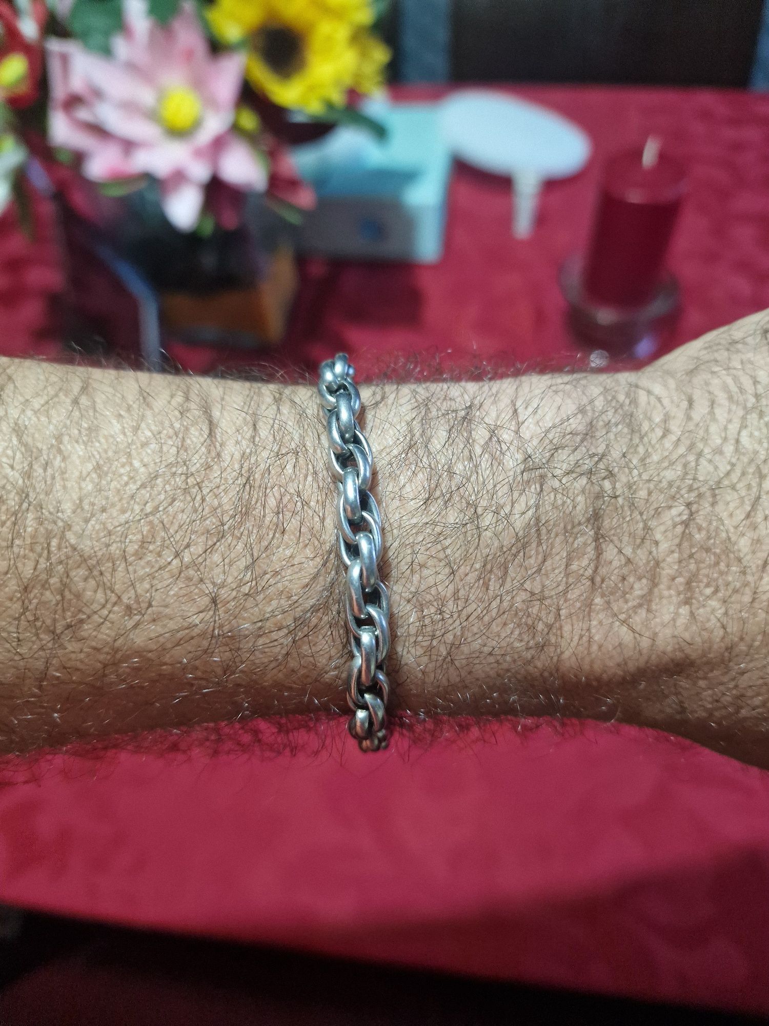 Pulseira 3 elos aço cirúrgico