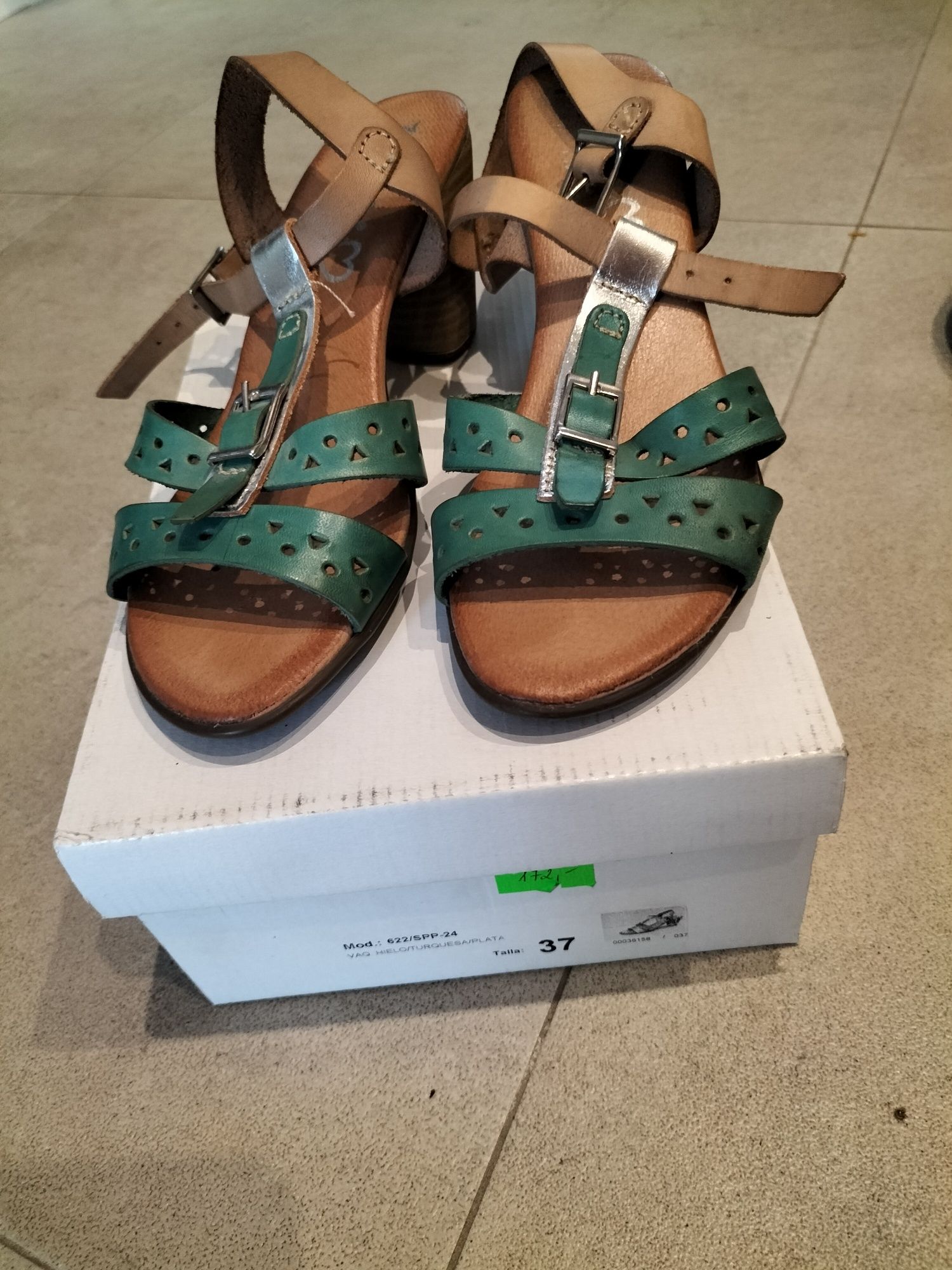 Eleganckie włoskie buty skórzane + sandały rozmiar 37