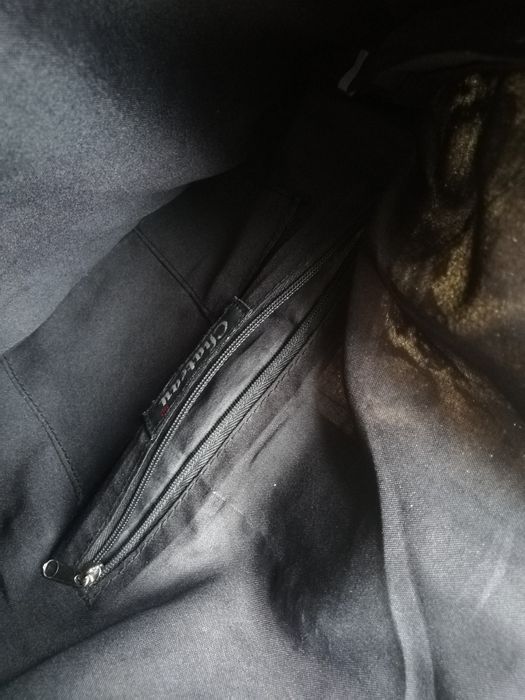 Torebka czarna ze wstawką z motywem zwierzęcym z cekinami