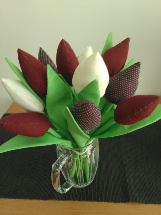 Tulipan z materiału HANDMADE różne kolory dzień kobiet! Kolekcja