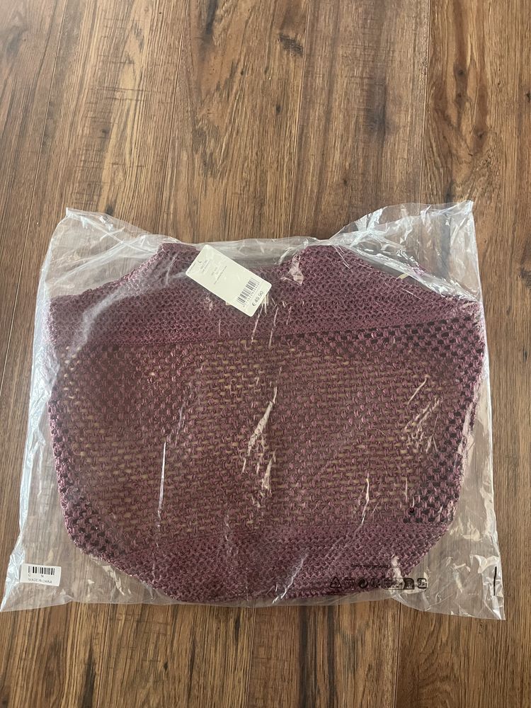 Calzedonia torba plażowa z saszetką bordo nowa z konpletem metek