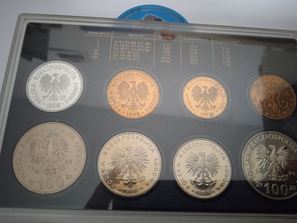 Zestaw menniczy monet obiegowych PRL 1988 rok