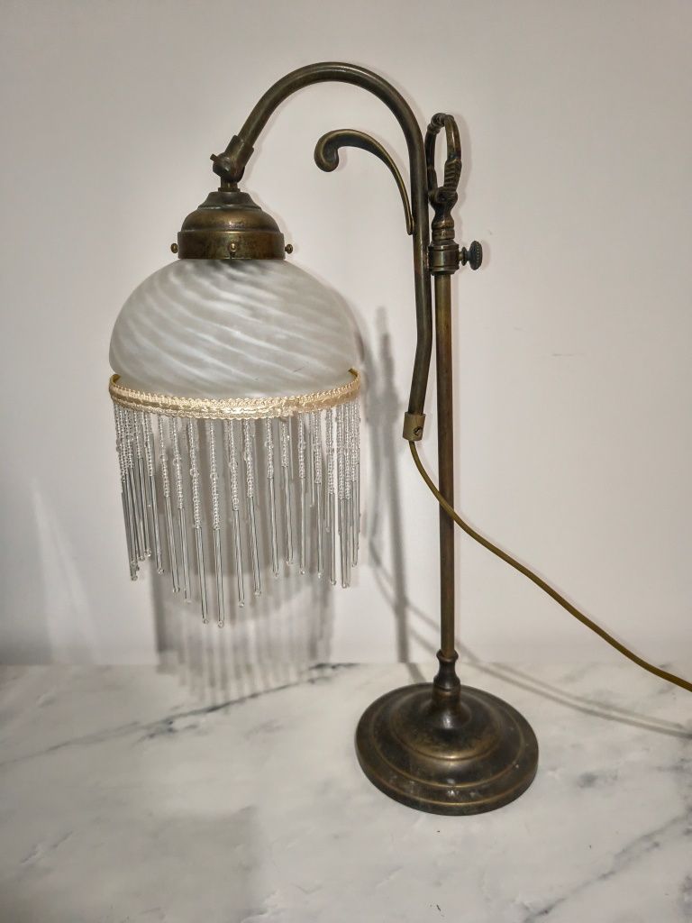 Lampa mosiężna biurowa / stołowa secesja