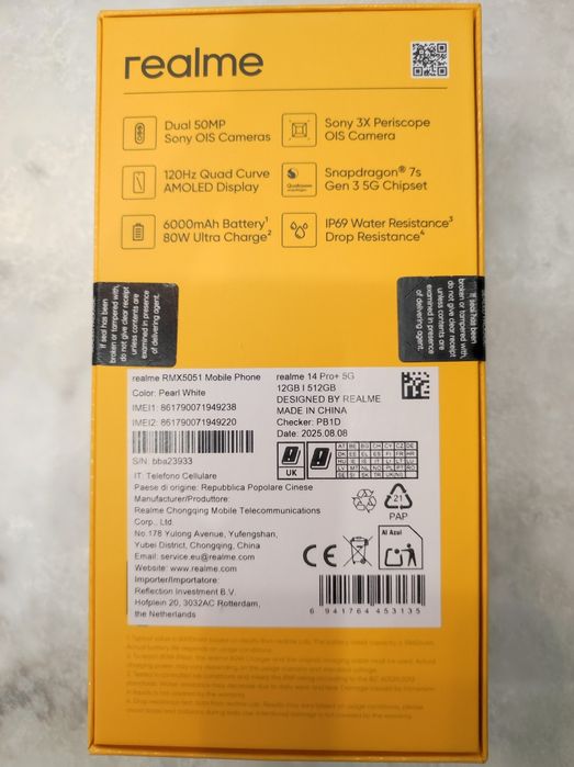 Realme 14pro+ (plus)  fabrycznie nowy