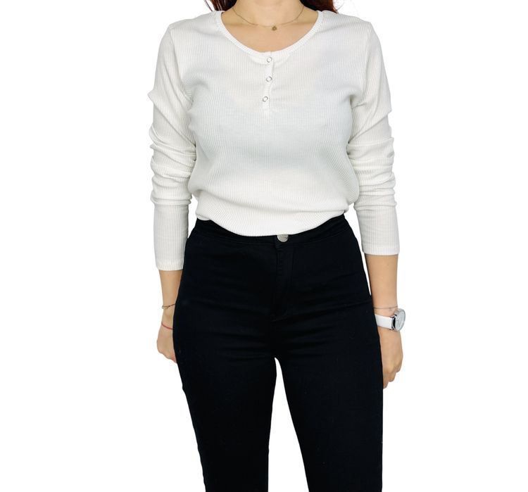 Białe prążkowane body z zatrzaskami 3XL/4XL 46/48 Primark