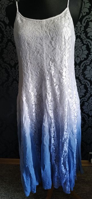 Koronkowa sukienka na ramiączka ombre 42/44