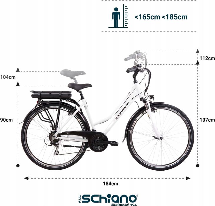 Rower elektryczny miejski Schiano E-Ride 48cm 28" 10,4Ah 250W