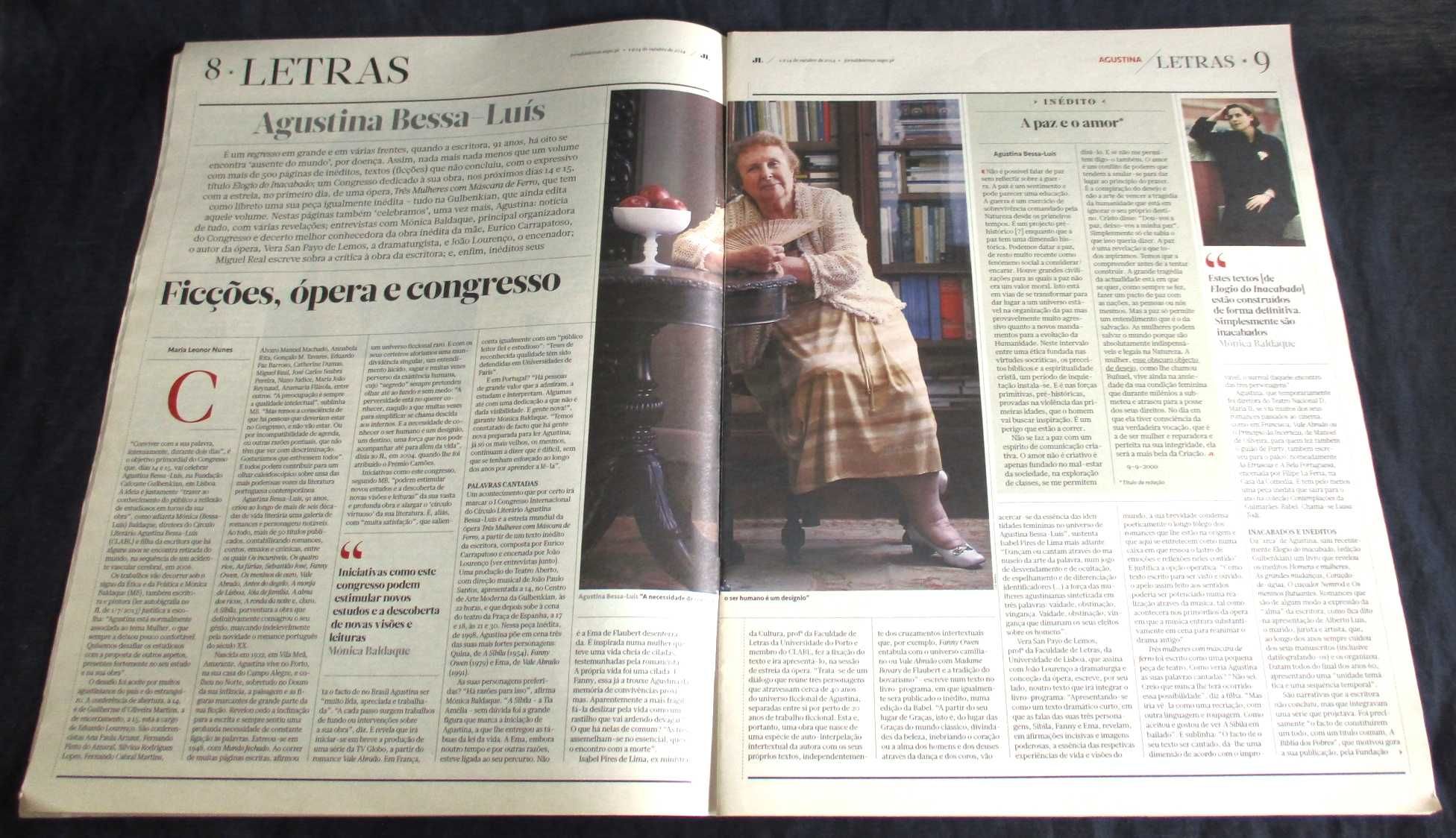 Jornal de Letras Artes e Ideias Mais Agustina