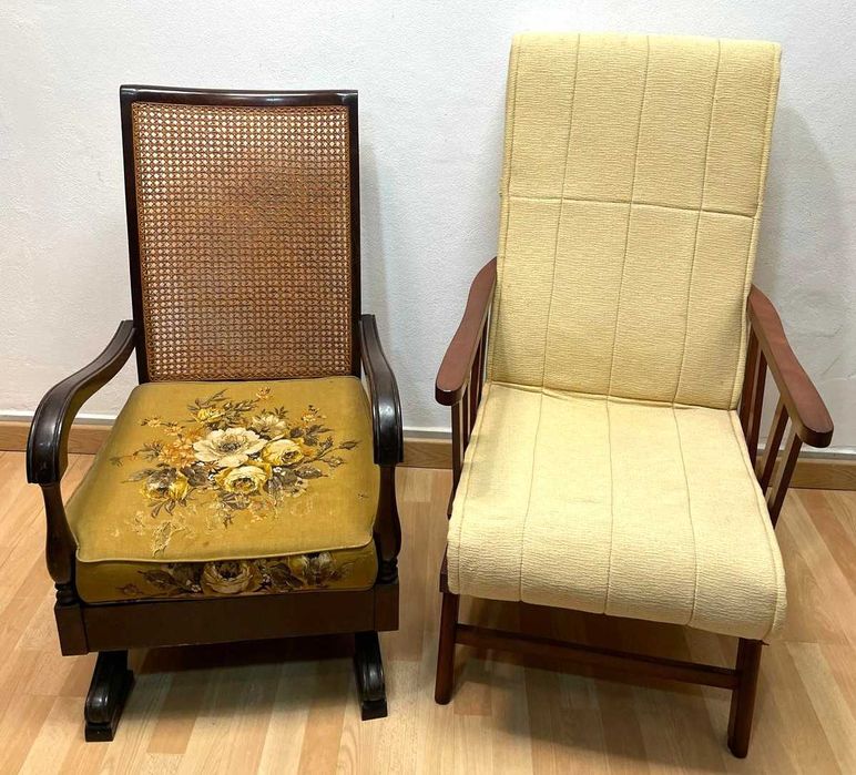 Poltronas oscilantes, Cadeiras de baloiço, antigas impecáveis