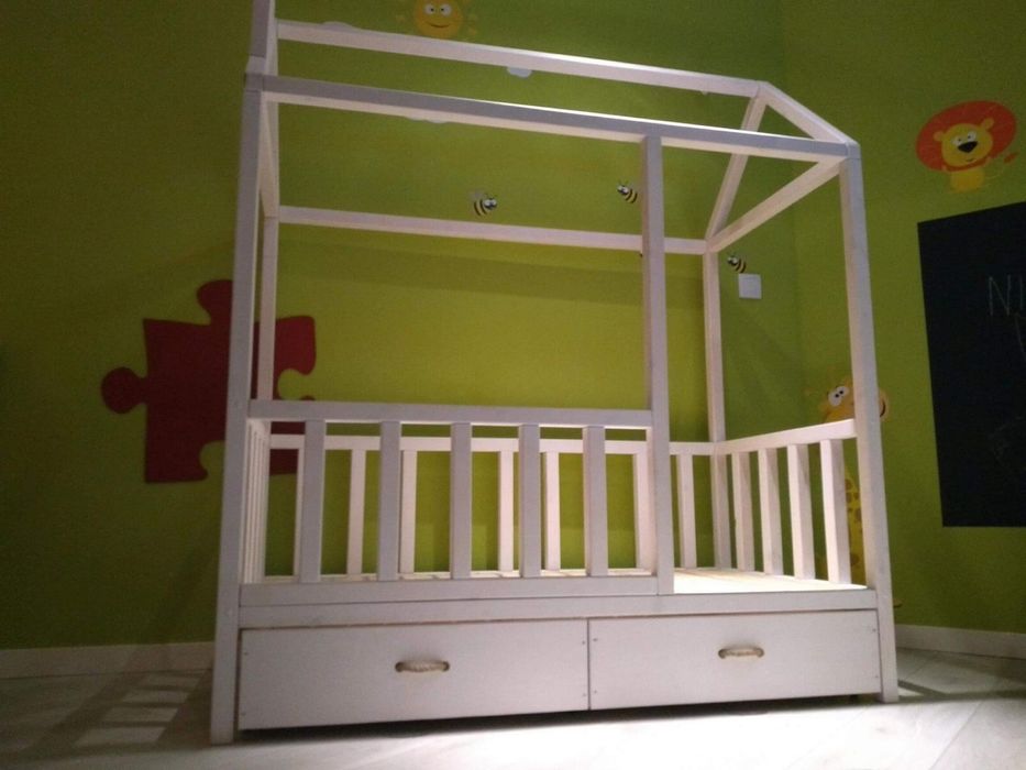 Łóżko dziecięce łóżeczko skandynawskie domek