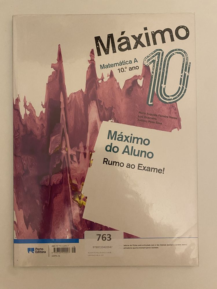 Conjunto manuais e caderno de fichas máximo 10 ano