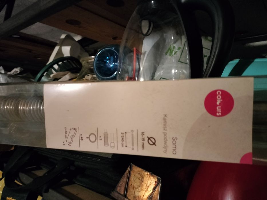 Karnisz podwójny 240 cm. Srebrny chrom. Nowy. Marka Colours Castorama.