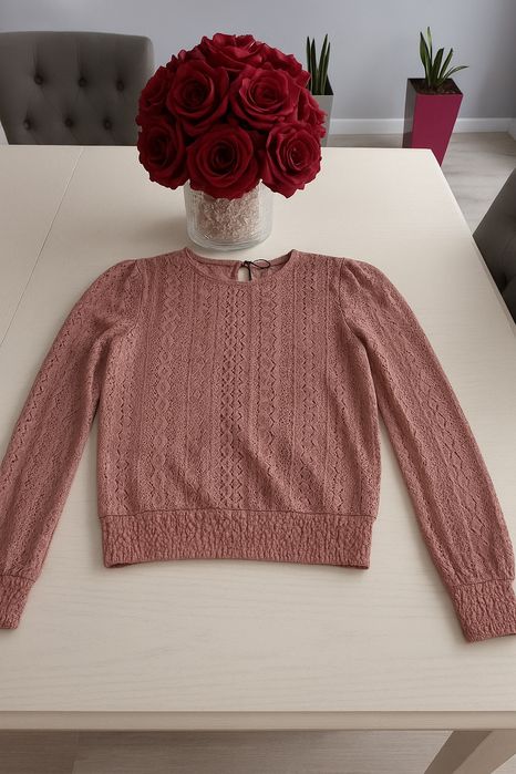 Bluzka koronkowa Sinsay L zgaszony róż