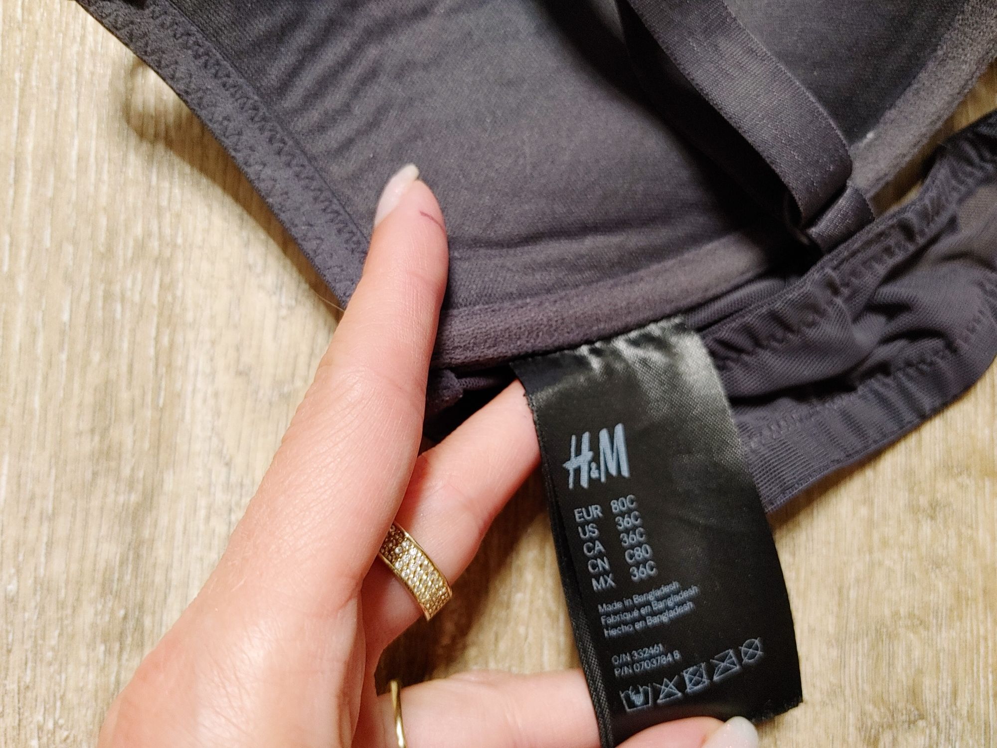 Grafitowy biustonosz H&M rozm 80 C