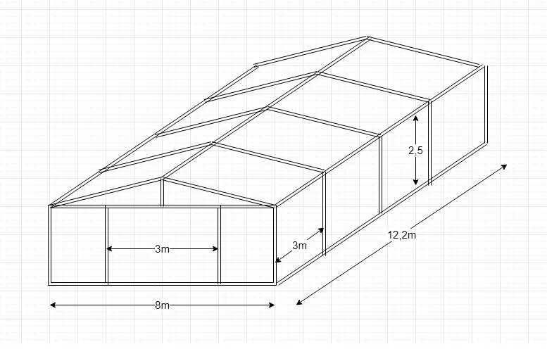 Hala namiotowa garażowa magazyn konstrukcja stalowa stal plandeka 8x12