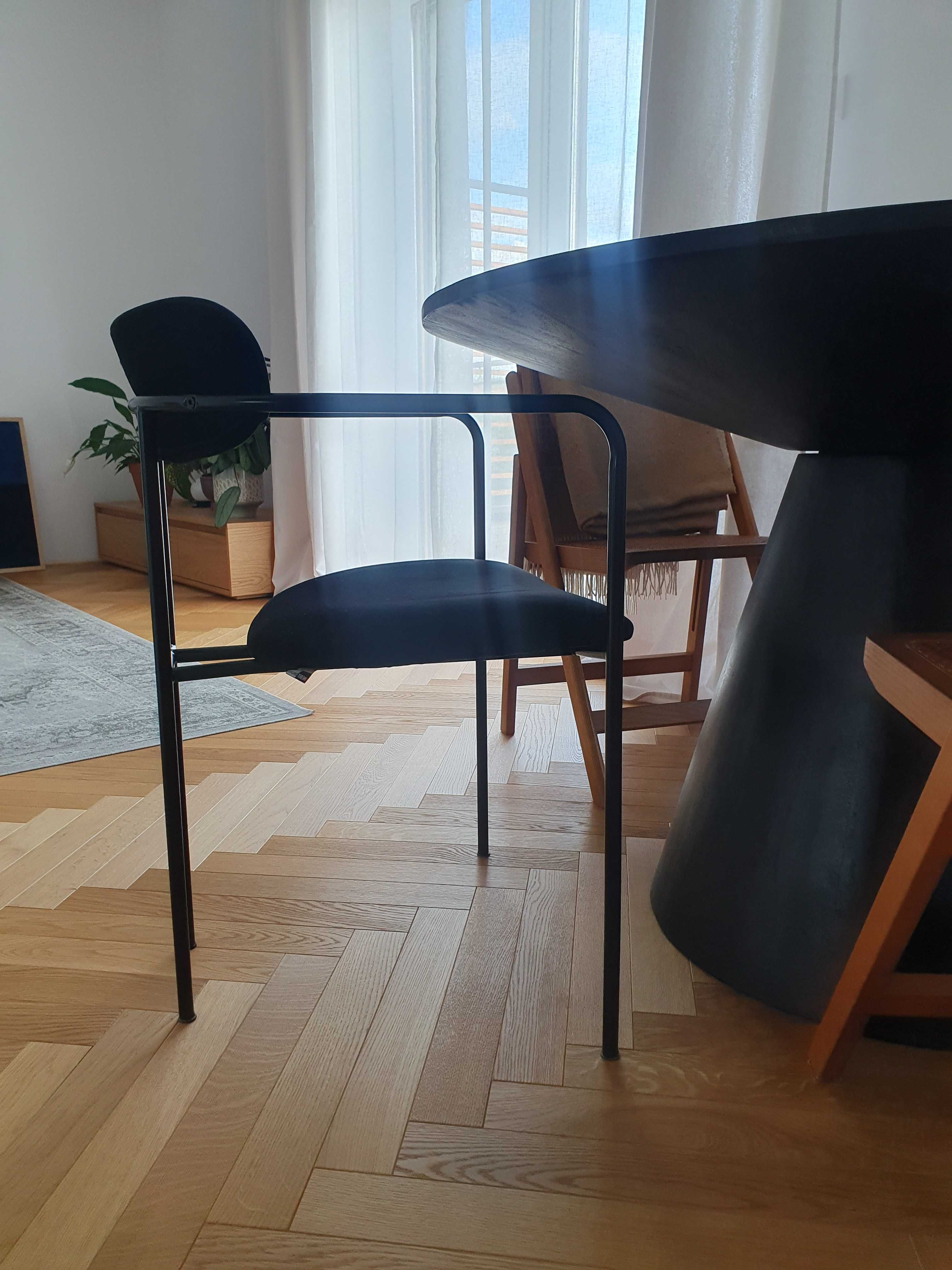 Nowe designerskie  krzesła czarny velvet 2szt.