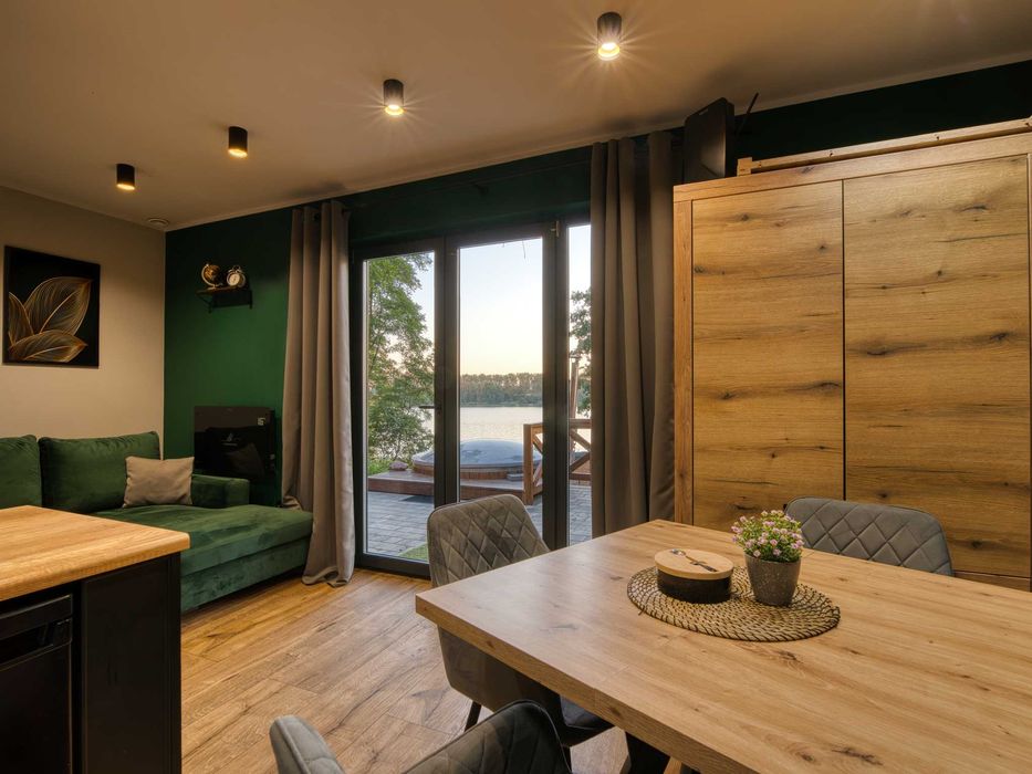 Apartament nad brzegiem jeziora, jacuzzi, sauna, ognisko