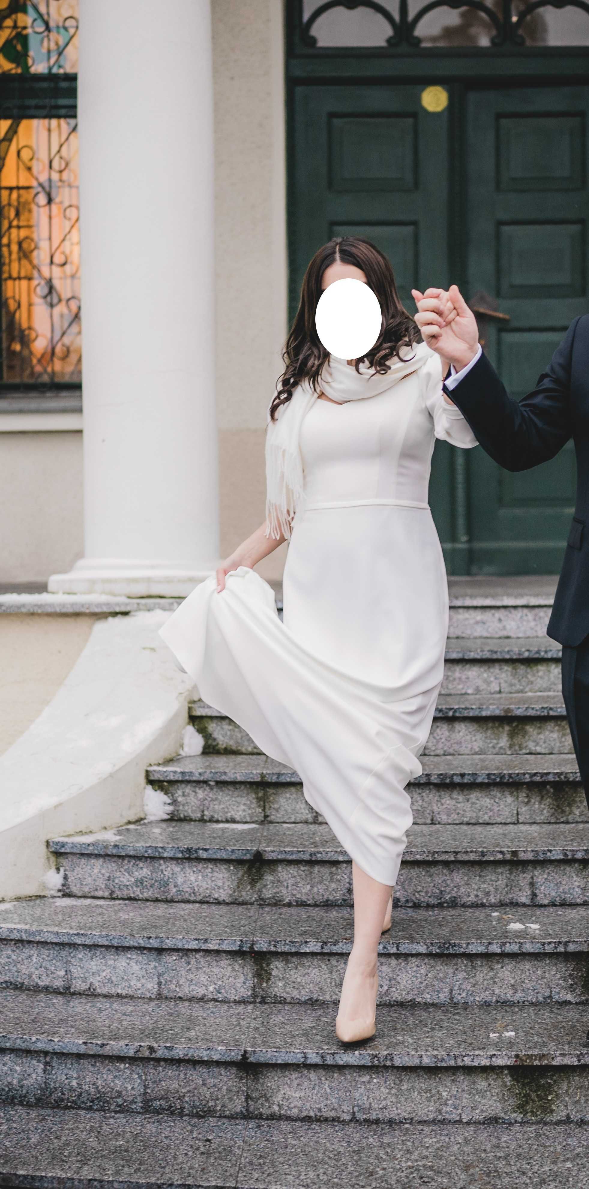 Suknia ślubna elegancka klasyczna - ślub cywilny