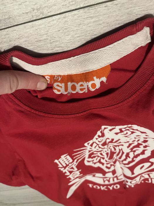 Czerwona koszulka SUPERDRY 100% cotton