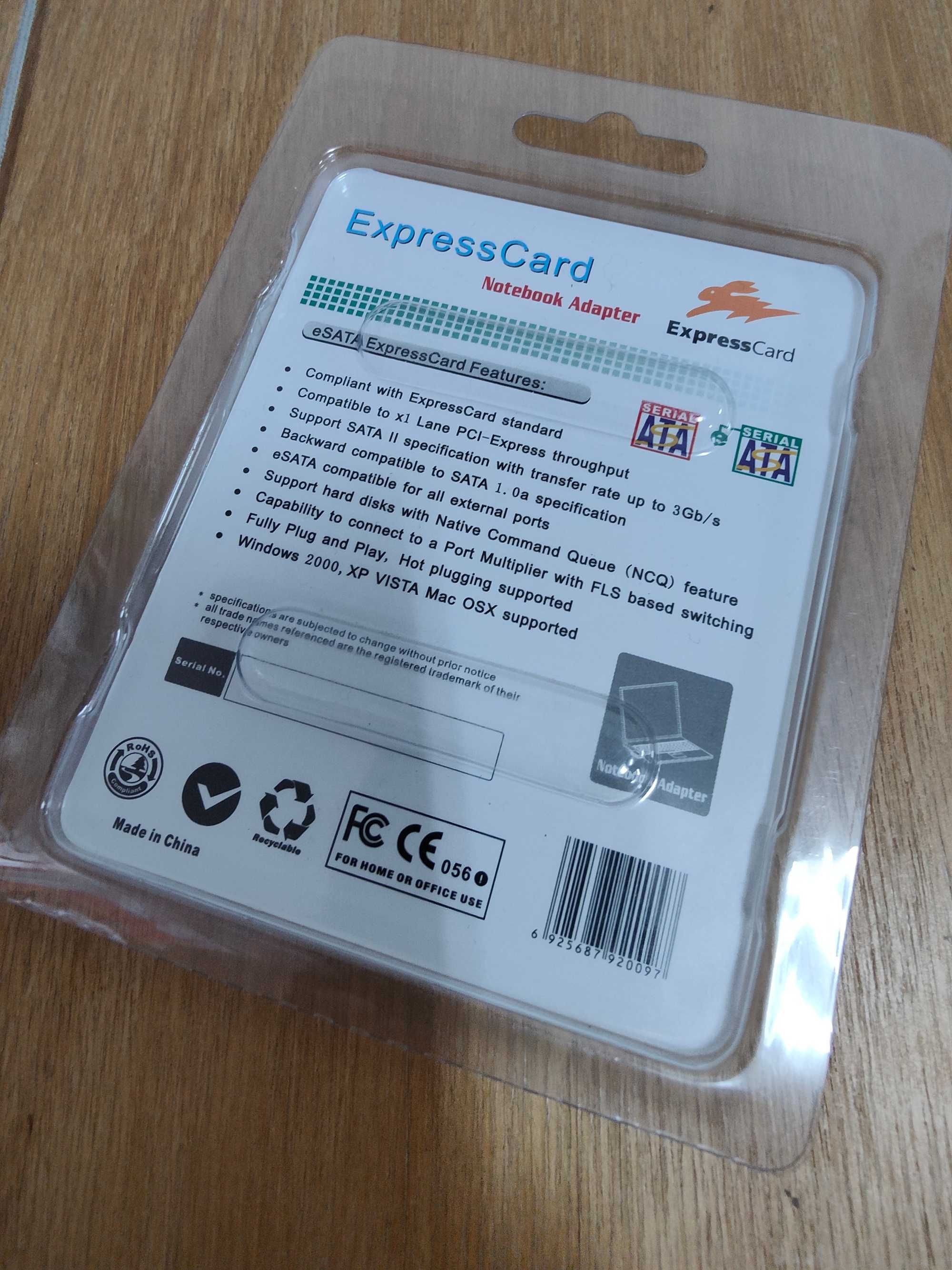 Express Card eSATA 2, novo em caixa.