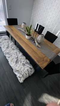 Stół loftowy drewniany z metalowymi nogami