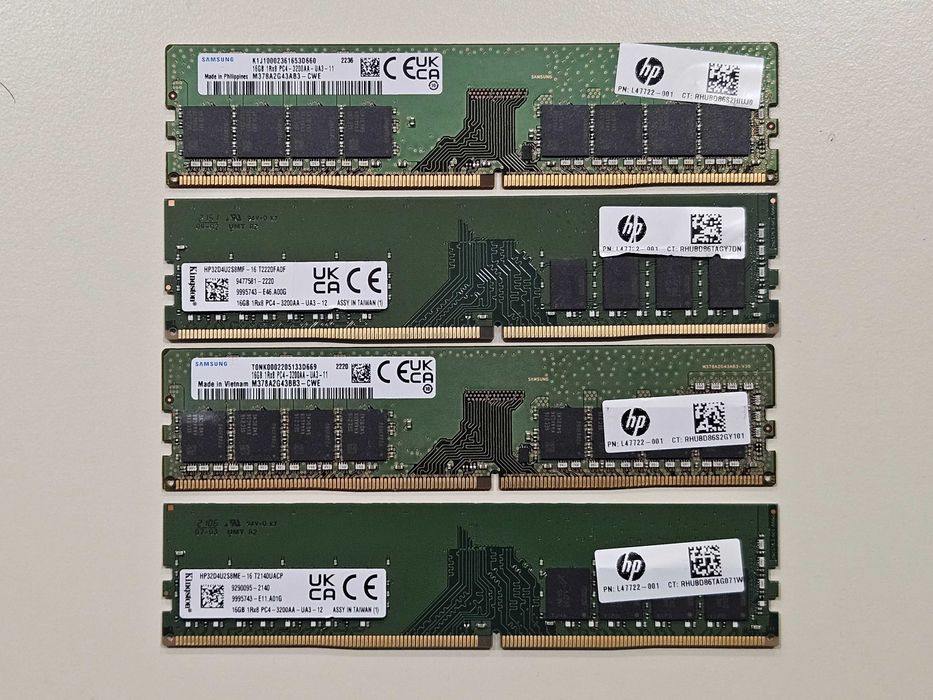 Пам'ять для комп'ютерів DDR4 16Gb 3200 DIMM Kingston SK hynix Samsung