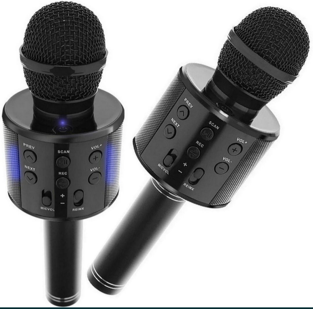 Mikrofon karaoke srebrny NOWY
