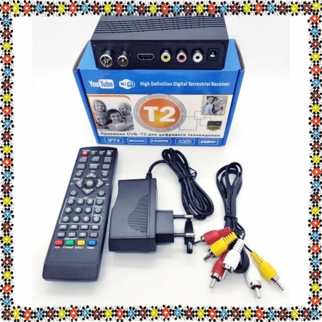 Приставка Т2 Цифровий ТВ тюнер MEGOGO DVB T2 ресивер FTA з IPTV, Wi-Fi