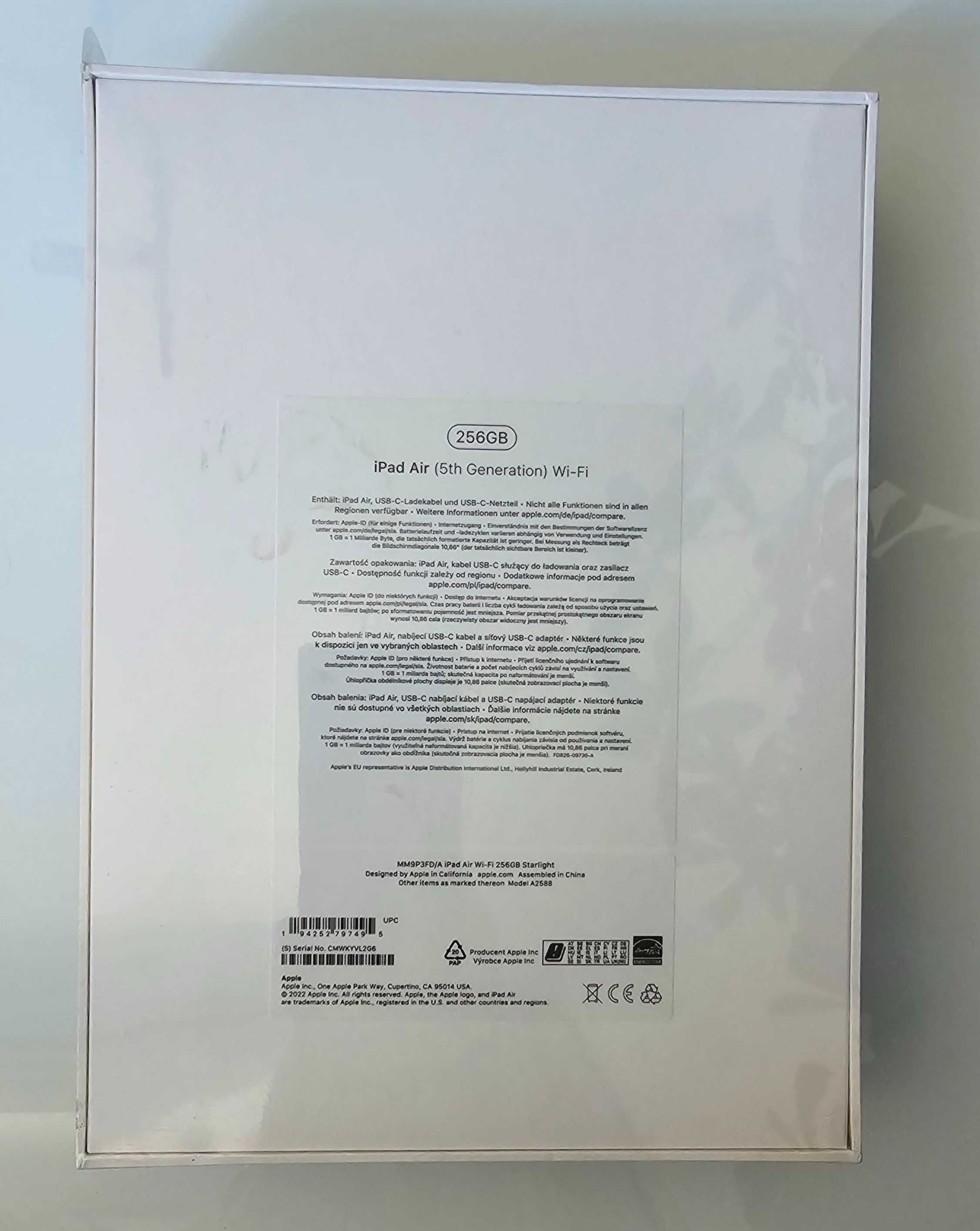 iPad Air 5 gen 256GB Wi-Fi + 5G Starlight