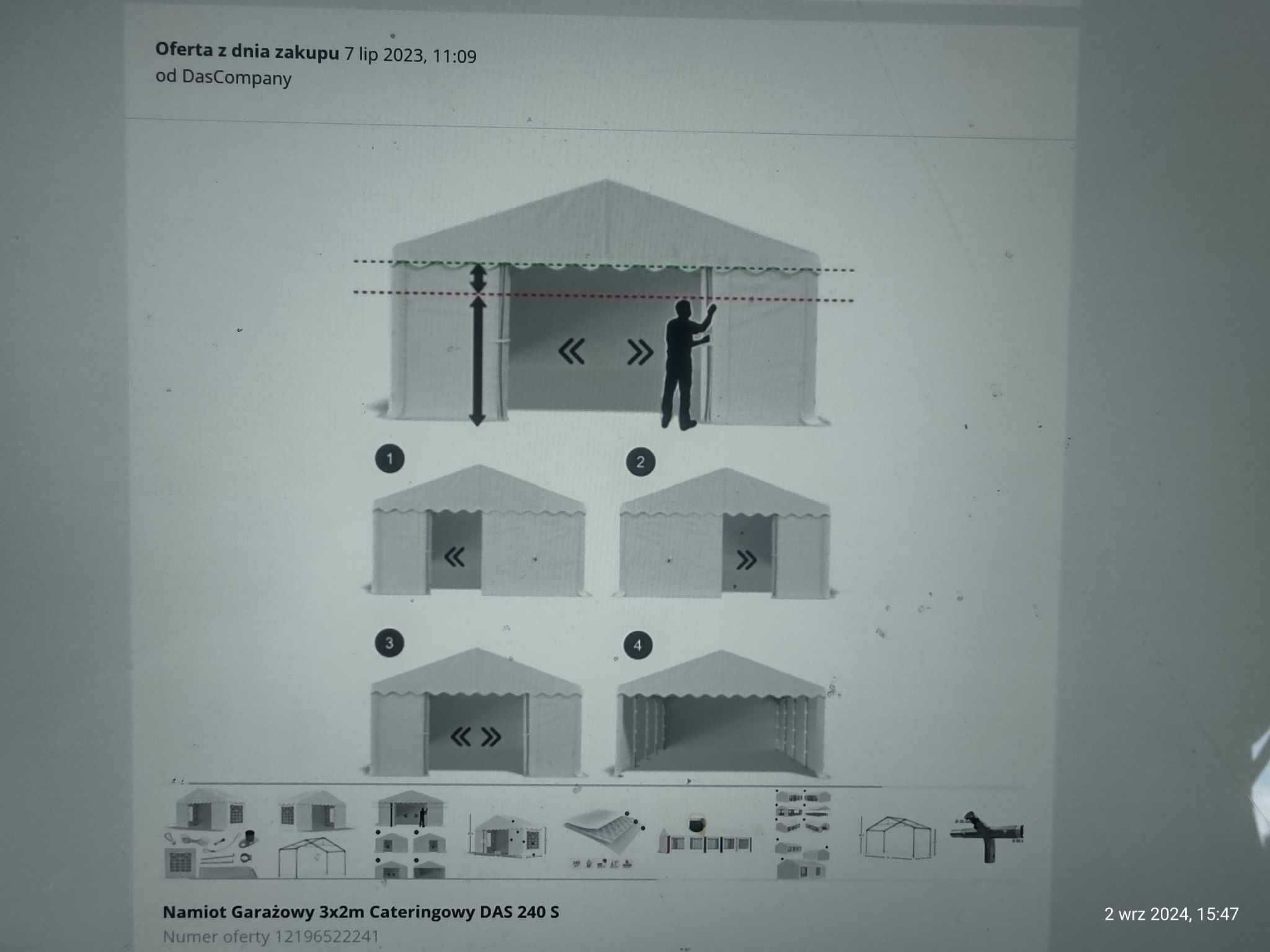 Namiot handlowy wystawowy 3 x 2 m biały