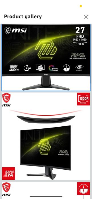 Monitor curvo MSI 27polegadas 180hz