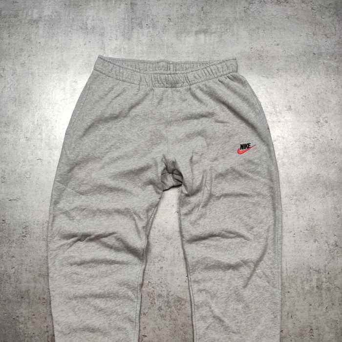 MĘSKIE Spodnie Dresy Sportowe Bawełna Haft Logo Nike Casual Szare Gym