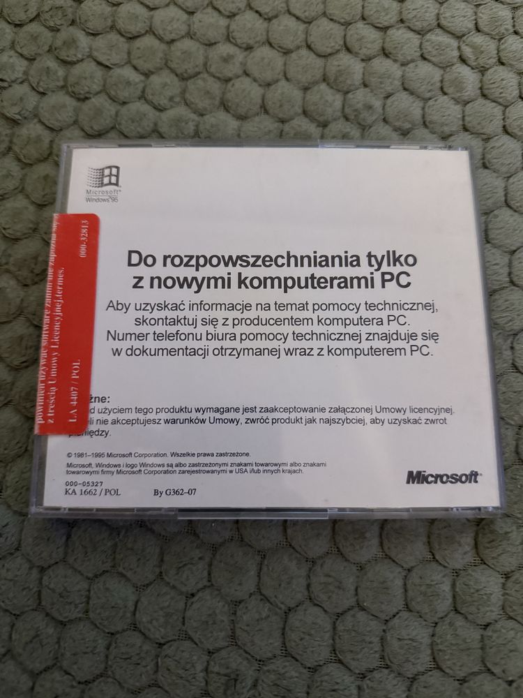 Oprogramowanie Microsoft Windows 95 unikat retro program system PL