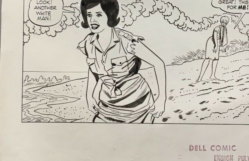 1964 - prancha de banda desenhada + comic - Ensign Pulver original art