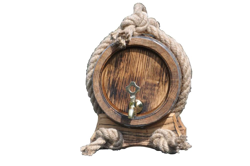 Beczka Dębowa 3L 4L 5L 10L 15L 20L Grawer Ozdobne Sznurki Opalanie