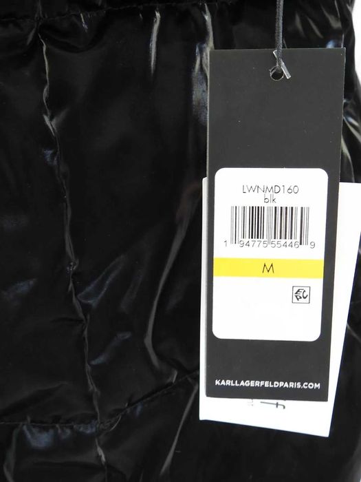 Karl Lagerfeld новое пальто пуховик куртка капюшон S чёрное пух 100%ор