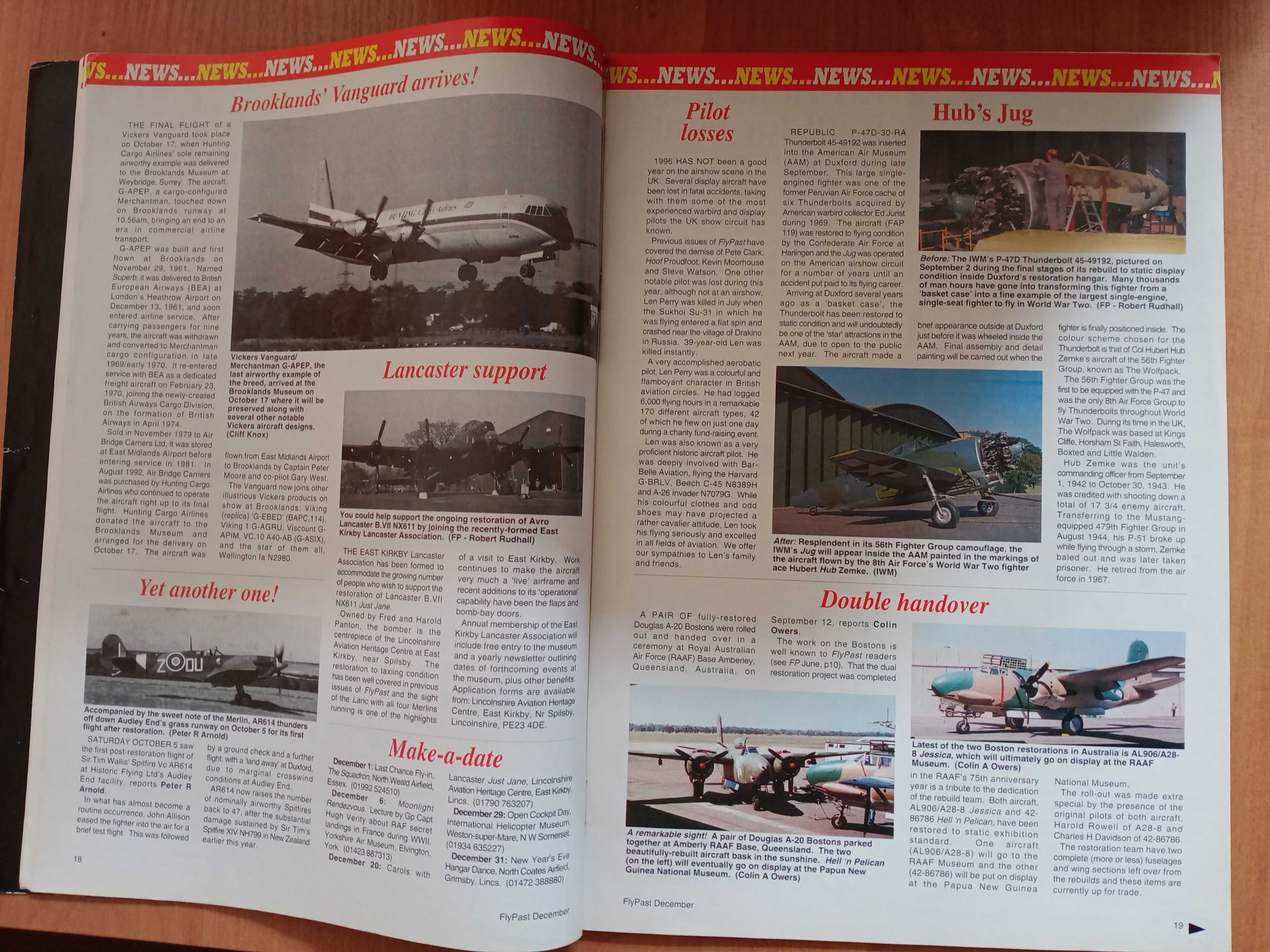 Czasopismo FlyPast, numer z XII 1996 roku do uzupełnienia kolekcji