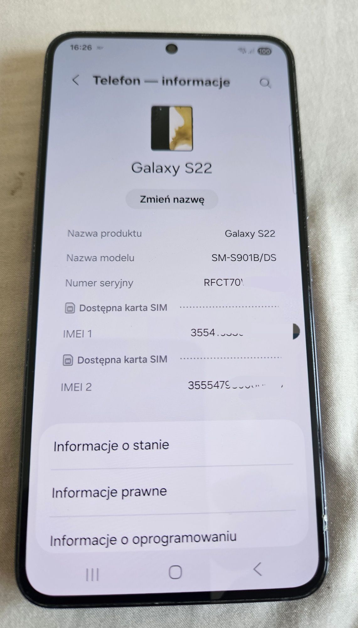 Samsung S22 MediaExpert Android 15