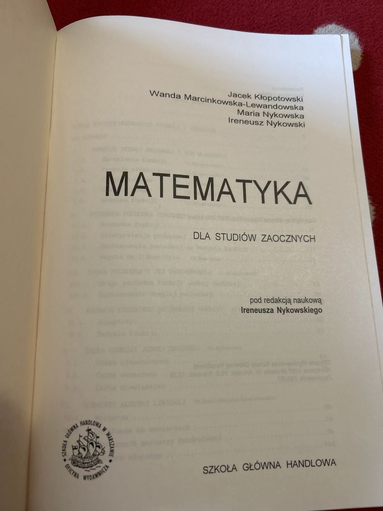 Matematyka dla studiow